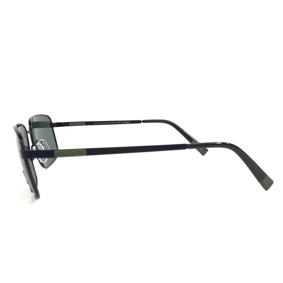 INVU. Sunglasses 314-C3 Shiny Black Rectangle Frames with Green Polarized Lenses